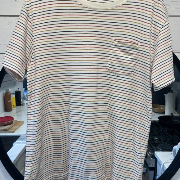 Katin Men’s Finley Pocket Tee Large - White - Red I Yellow I Blue - 60's Style - Picture 1 of 6